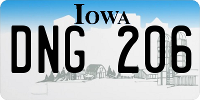 IA license plate DNG206