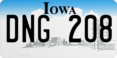 IA license plate DNG208