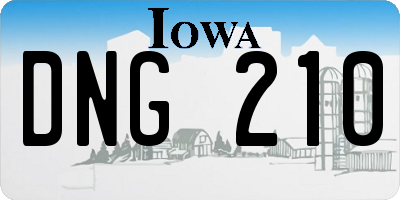 IA license plate DNG210