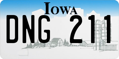 IA license plate DNG211