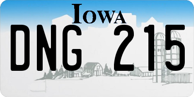 IA license plate DNG215