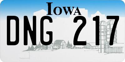 IA license plate DNG217