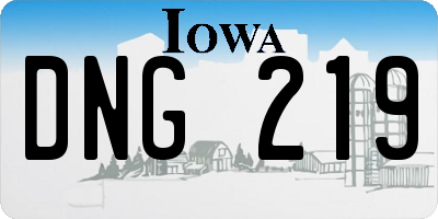 IA license plate DNG219