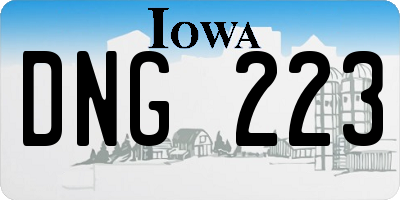 IA license plate DNG223