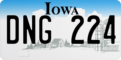 IA license plate DNG224