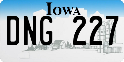 IA license plate DNG227