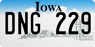 IA license plate DNG229