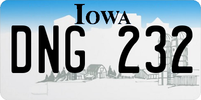 IA license plate DNG232