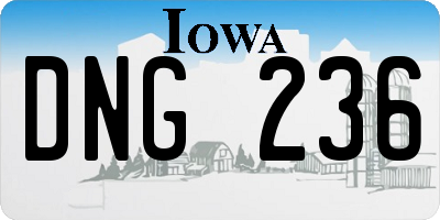 IA license plate DNG236