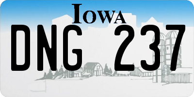 IA license plate DNG237