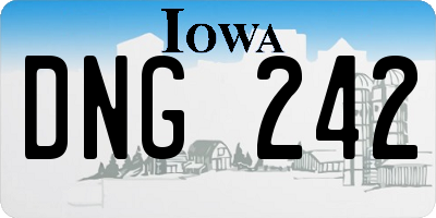 IA license plate DNG242
