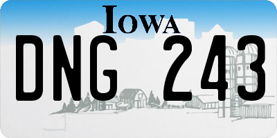 IA license plate DNG243