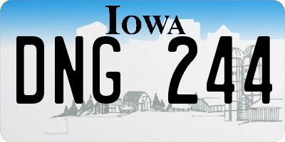 IA license plate DNG244