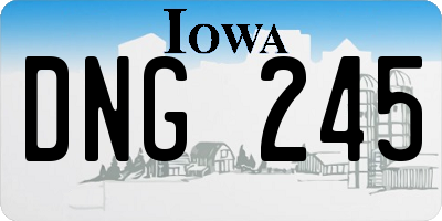 IA license plate DNG245