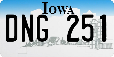 IA license plate DNG251