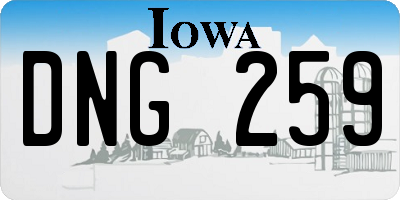 IA license plate DNG259