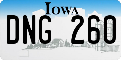 IA license plate DNG260
