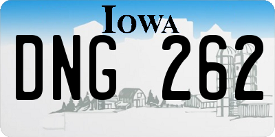 IA license plate DNG262