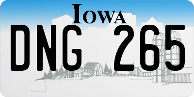 IA license plate DNG265