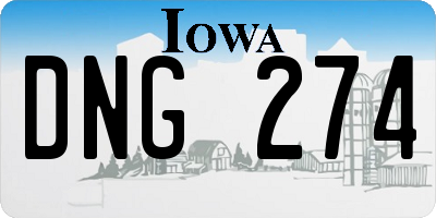 IA license plate DNG274