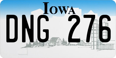 IA license plate DNG276