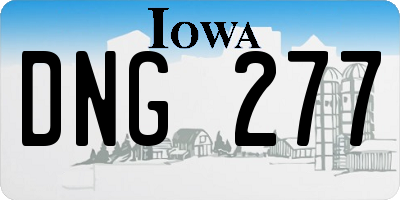 IA license plate DNG277