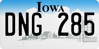 IA license plate DNG285