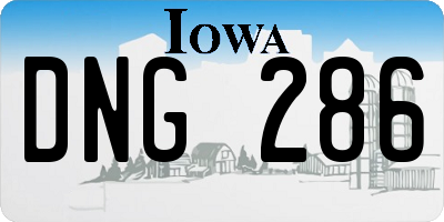 IA license plate DNG286