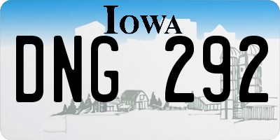 IA license plate DNG292