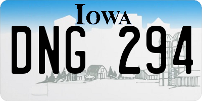 IA license plate DNG294