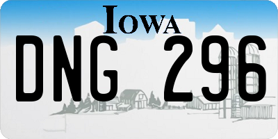 IA license plate DNG296