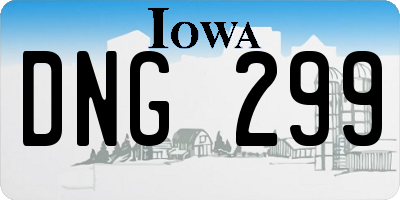 IA license plate DNG299