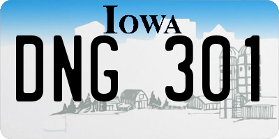 IA license plate DNG301