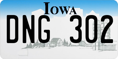 IA license plate DNG302