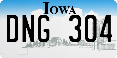 IA license plate DNG304