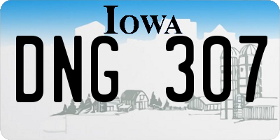 IA license plate DNG307