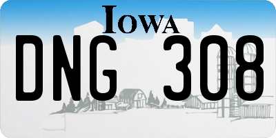 IA license plate DNG308