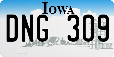 IA license plate DNG309