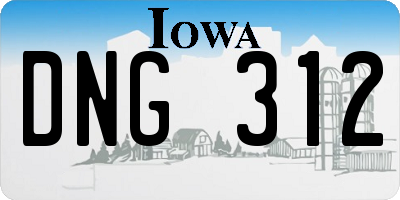 IA license plate DNG312