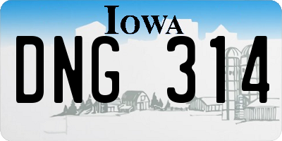 IA license plate DNG314