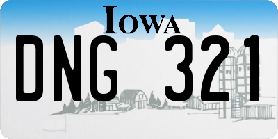 IA license plate DNG321