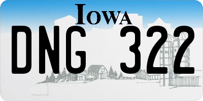 IA license plate DNG322