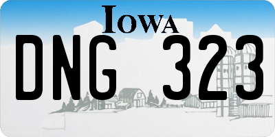 IA license plate DNG323