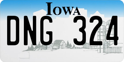 IA license plate DNG324