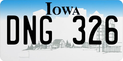 IA license plate DNG326