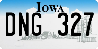 IA license plate DNG327