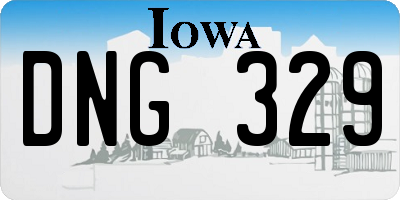IA license plate DNG329