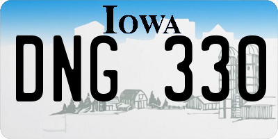 IA license plate DNG330