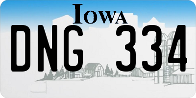 IA license plate DNG334