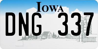 IA license plate DNG337